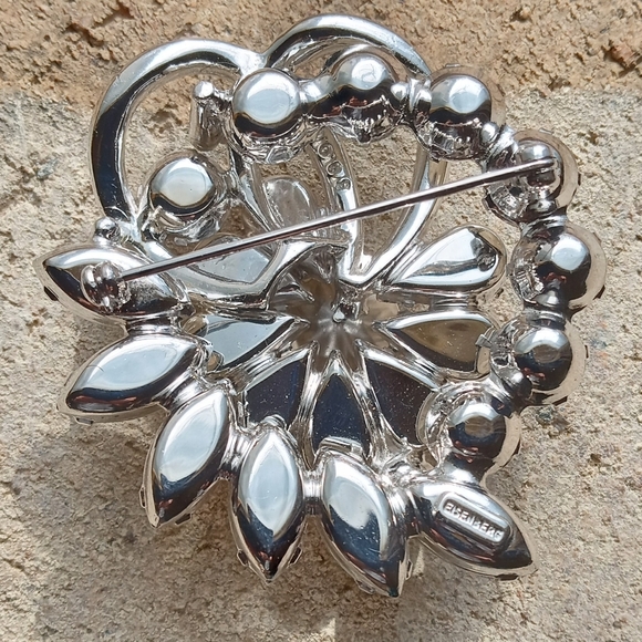 Eisenberg Mid-Century VTG Austrian Crystal Rhinestones Brooch + Earrings Set - Picture 2 of 16